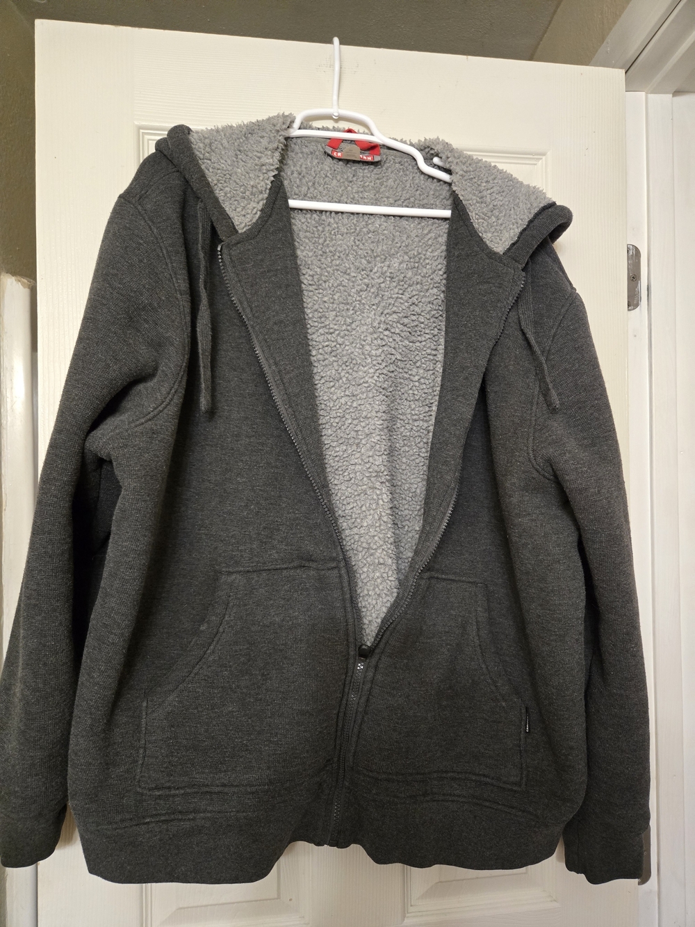 Craftsman Gray Sherpa-Lined Zip Hoodie Jacket